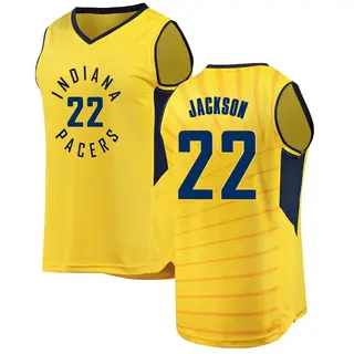 Indiana Pacers Men's Isaiah Jackson Gold Fast Break Jersey - Statement Edition