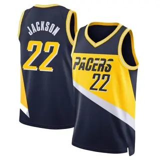 Indiana Pacers Men's Isaiah Jackson Navy Swingman 2021/22 City Edition Jersey