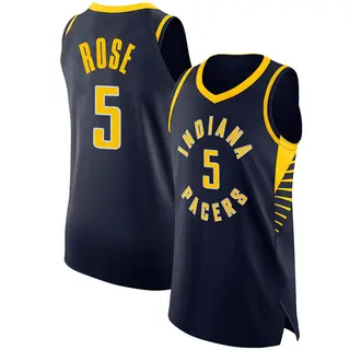 Indiana Pacers Men's Jalen Rose Navy Authentic Jersey - Icon Edition