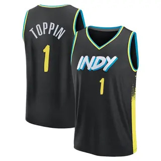 Indiana Pacers Men's Obi Toppin Black Fast Break 2023/24 City Edition Jersey