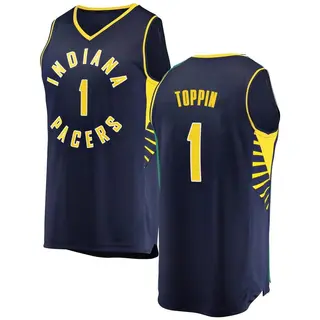 Indiana Pacers Men's Obi Toppin Navy Fast Break Jersey - Icon Edition