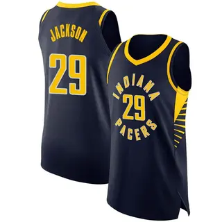 Indiana Pacers Men's Quenton Jackson Navy Authentic Jersey - Icon Edition