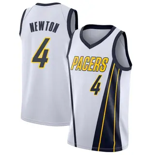 Indiana Pacers Men's Tristen Newton White Swingman 2018/19 Jersey - Earned Edition