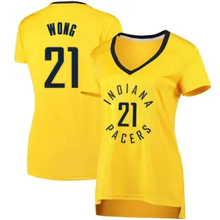 Indiana Pacers Women's Isaiah Wong Gold Fast Break Jersey - Statement Edition