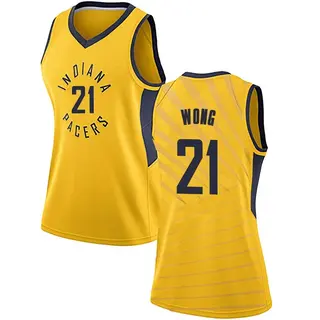 Indiana Pacers Women's Isaiah Wong Gold Swingman Jersey - Statement Edition