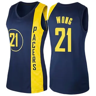 Indiana Pacers Women's Isaiah Wong Navy Blue Swingman Jersey - City Edition