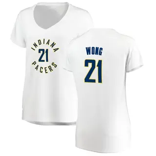 Indiana Pacers Women's Isaiah Wong White Fast Break Jersey - Association Edition