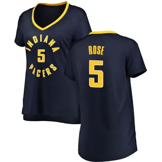 Indiana Pacers Women's Jalen Rose Navy Fast Break Jersey - Icon Edition