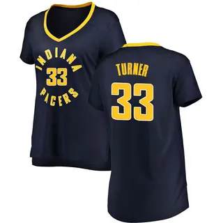 Indiana Pacers Women's Myles Turner Navy Fast Break Jersey - Icon Edition