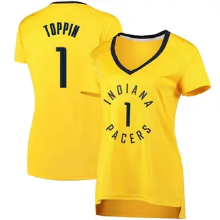 Indiana Pacers Women's Obi Toppin Gold Fast Break Jersey - Statement Edition