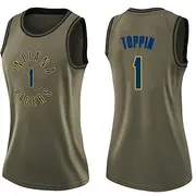 Indiana Pacers Women's Obi Toppin Green Swingman Salute to Service Jersey