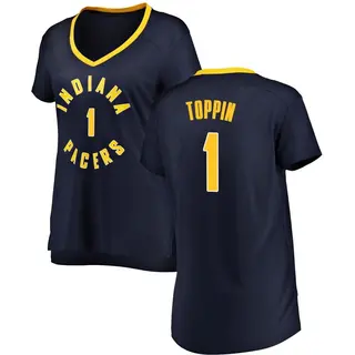 Indiana Pacers Women's Obi Toppin Navy Fast Break Jersey - Icon Edition