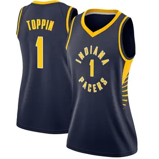 Indiana Pacers Women's Obi Toppin Navy Swingman Jersey - Icon Edition