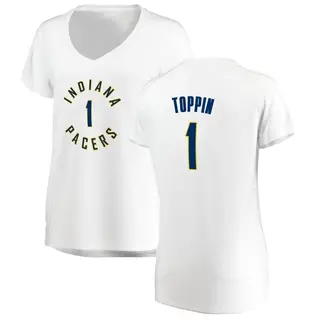 Indiana Pacers Women's Obi Toppin White Fast Break Jersey - Association Edition