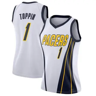 Indiana Pacers Women's Obi Toppin White Swingman 2018/19 Jersey - Earned Edition