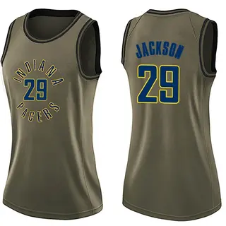 Indiana Pacers Women's Quenton Jackson Green Swingman Salute to Service Jersey