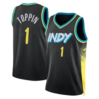 Indiana Pacers Youth Obi Toppin Black Swingman 2023/24 City Edition Jersey