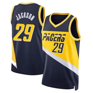 Indiana Pacers Youth Quenton Jackson Navy Swingman 2021/22 City Edition Jersey